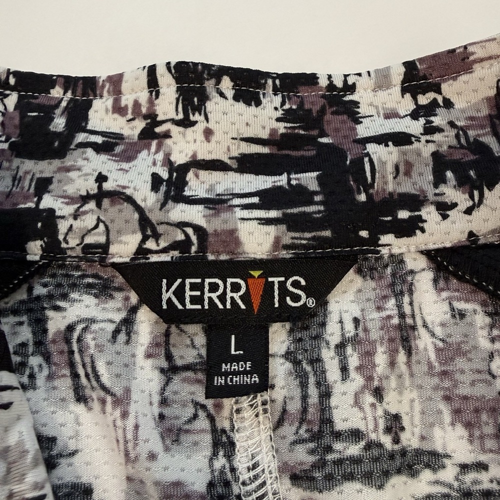 Kerrits Equibreeze Ice Fil Short Sleeve Shirt Horse Print 1/4 Zip Size LARGE - Picture 7 of 8